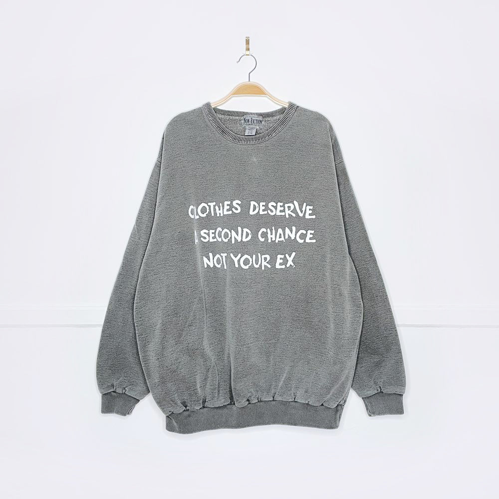 vintage 90s non-fiction x earth activist faded cottage crew