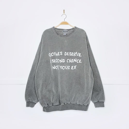 vintage 90s non-fiction x earth activist faded cottage crew