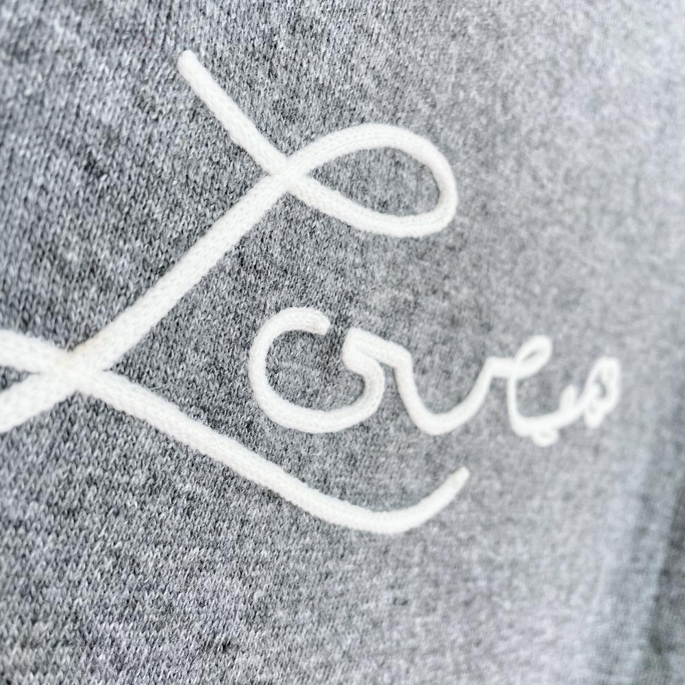 rain + rose angora-blend embroidered LOVE sweater