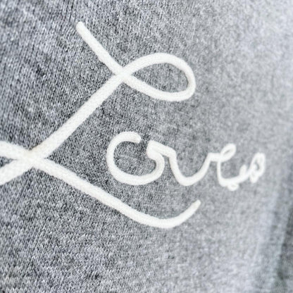 rain + rose angora-blend embroidered LOVE sweater