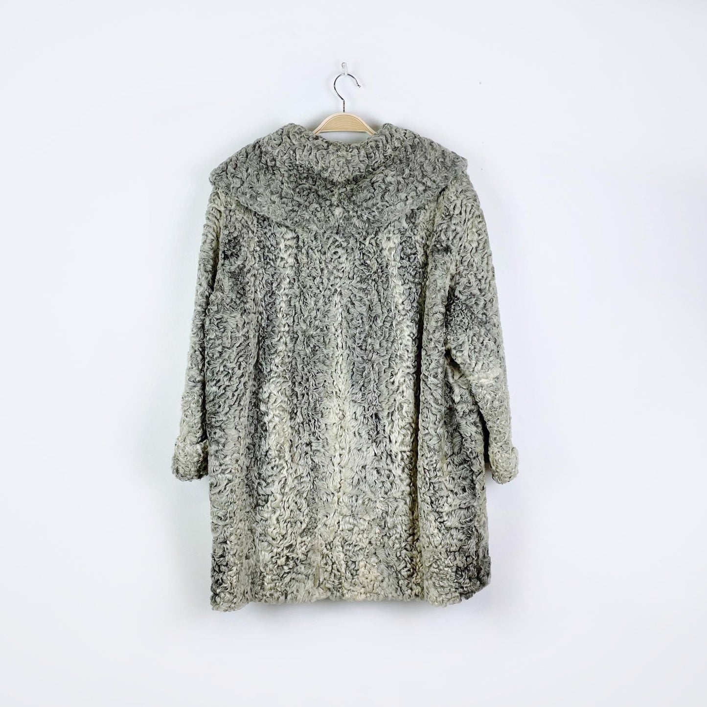 vintage simpsons grey persian lamb coat - size large