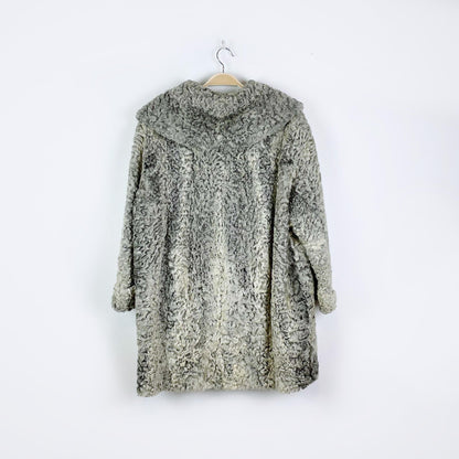 vintage simpsons grey persian lamb coat - size large