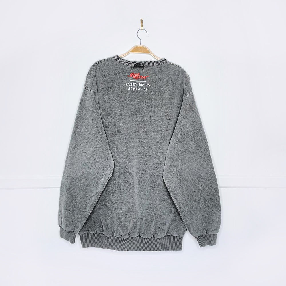 vintage 90s non-fiction x earth activist faded cottage crew