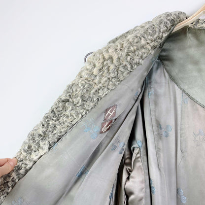 vintage simpsons grey persian lamb coat - size large