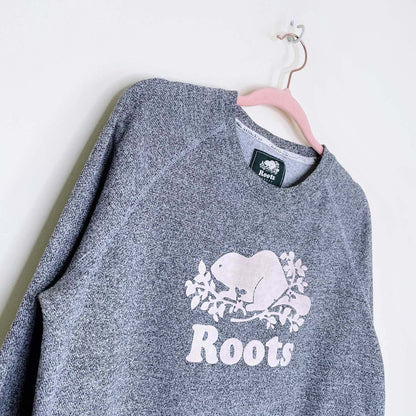 roots original cooper beaver crew sweatshirt - size medium