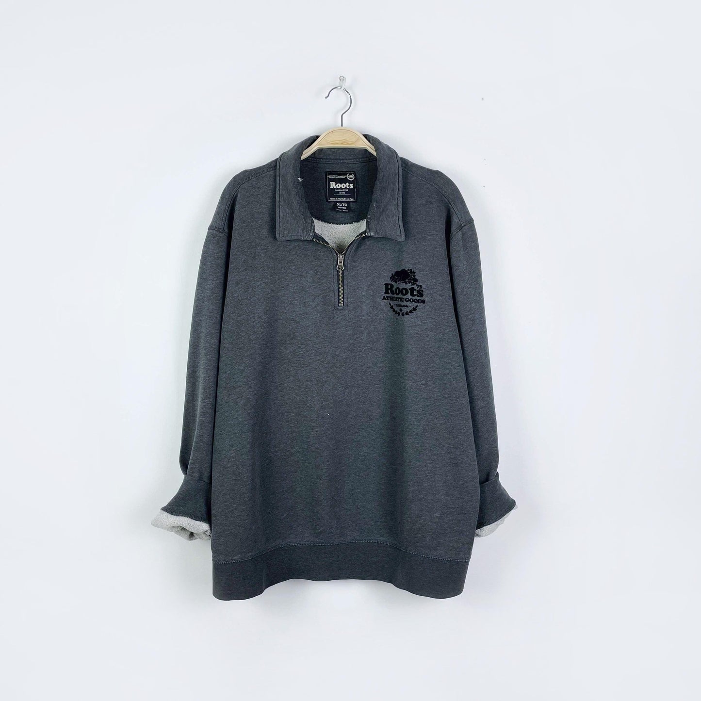 00's roots original cooper relaxed 1/4 zip stein - size xl