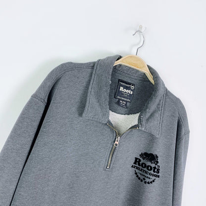 00's roots original cooper relaxed 1/4 zip stein - size xl