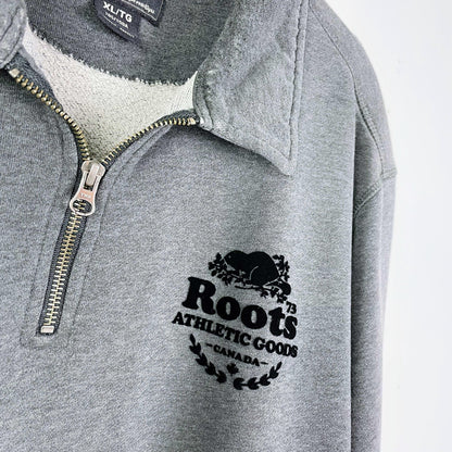 00's roots original cooper relaxed 1/4 zip stein - size xl
