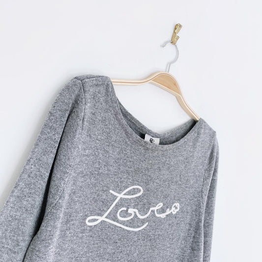 rain + rose angora-blend embroidered LOVE sweater