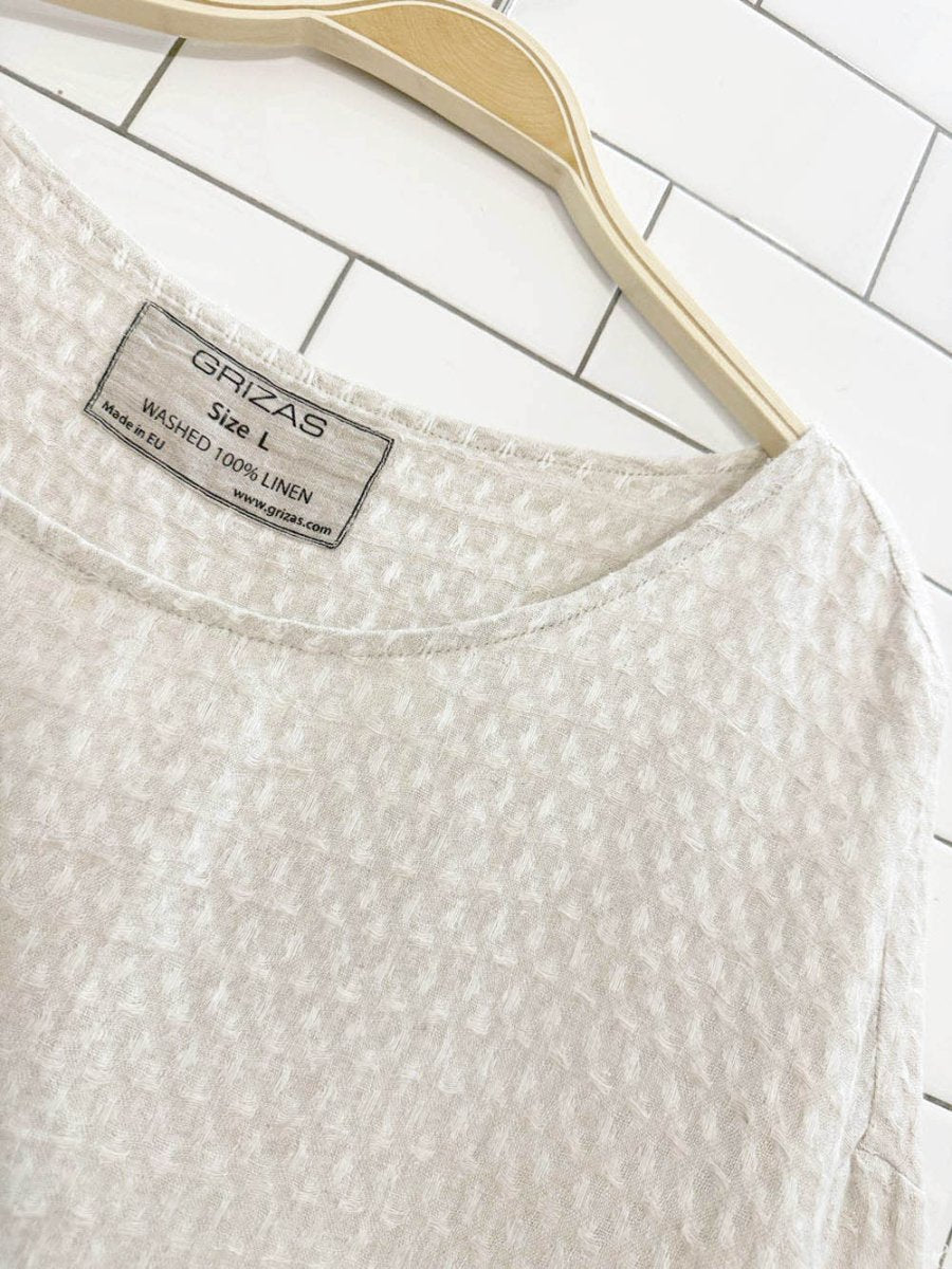grizas 100% linen textured oversized midi dress - good market thrift store