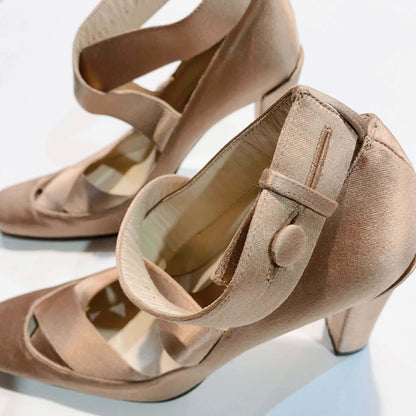 vintage 2001 john galliano for gucci satin ballet heels - size 6