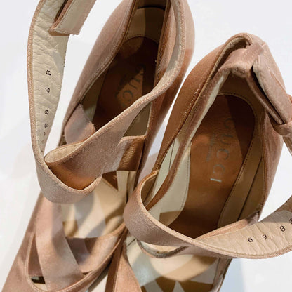 vintage 2001 john galliano for gucci satin ballet heels - size 6