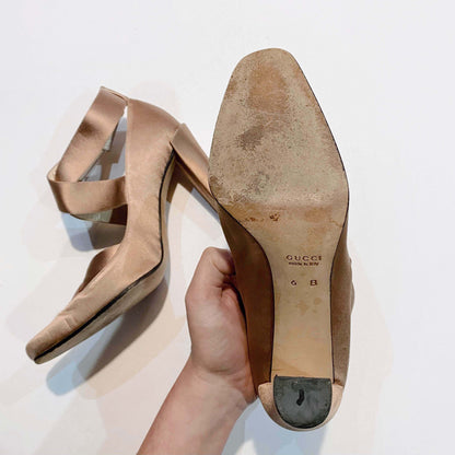 vintage 2001 john galliano for gucci satin ballet heels - size 6