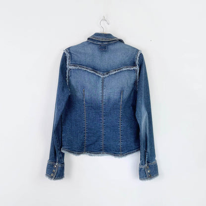 vintage 90s guess snap button denim shirt jacket