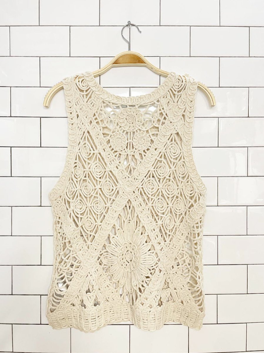guess crochet loose knit sleeveless top - good market thrift store