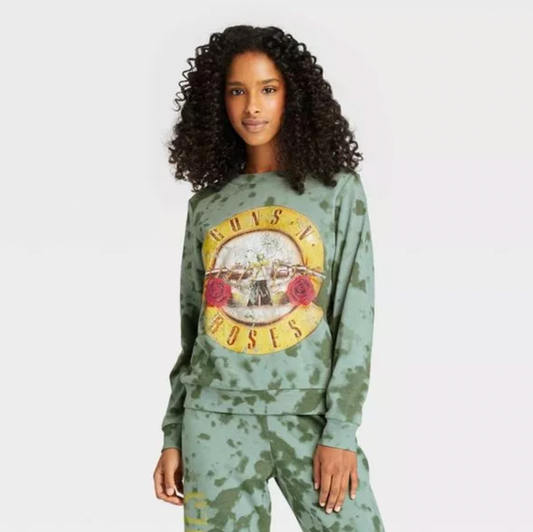 guns n roses tie dye crew