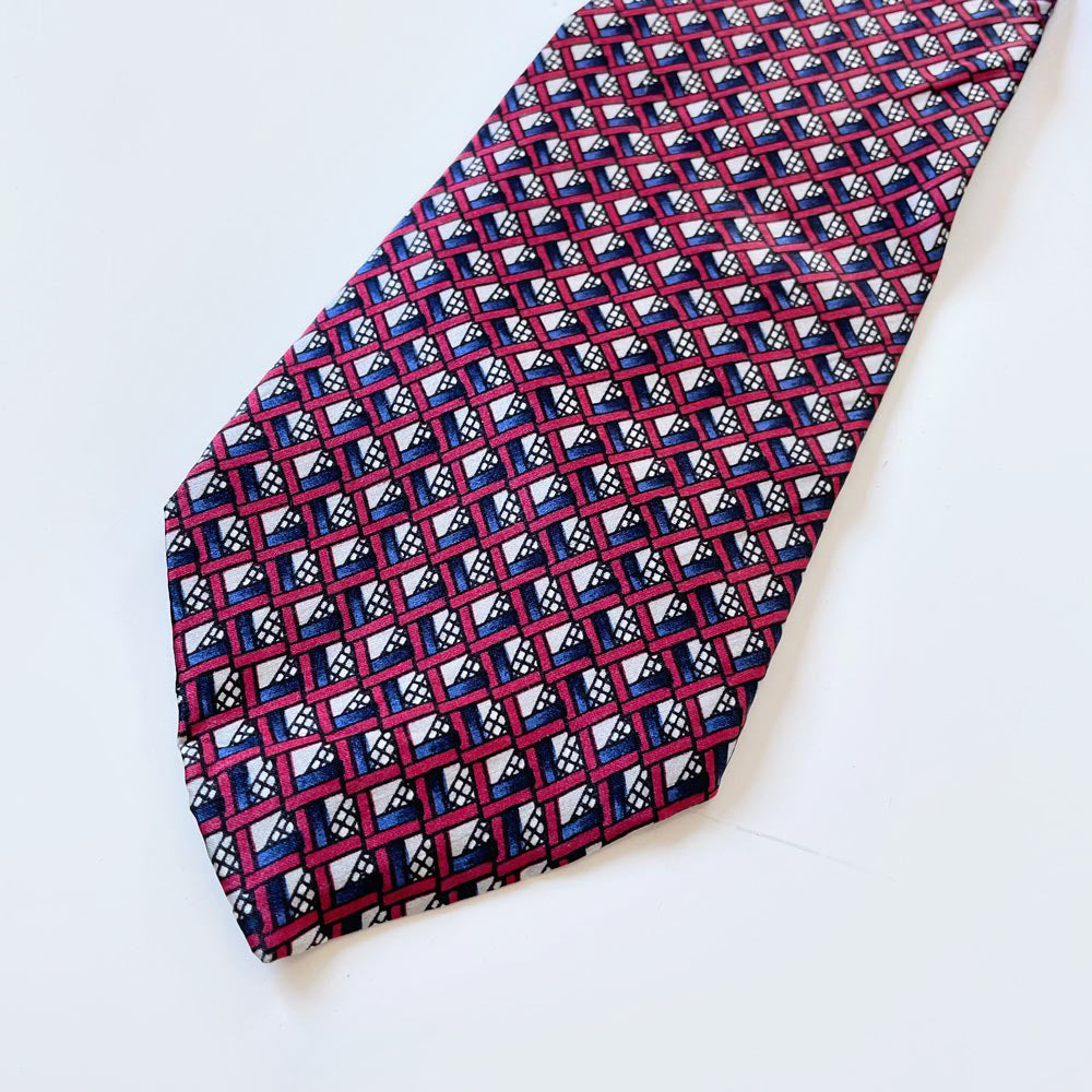 vintage guy laroche couture diamond print silk tie