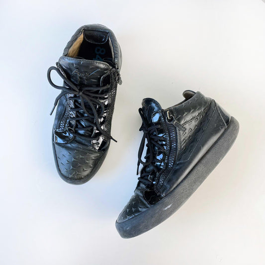 giuseppe zanotti high top leather sneakers