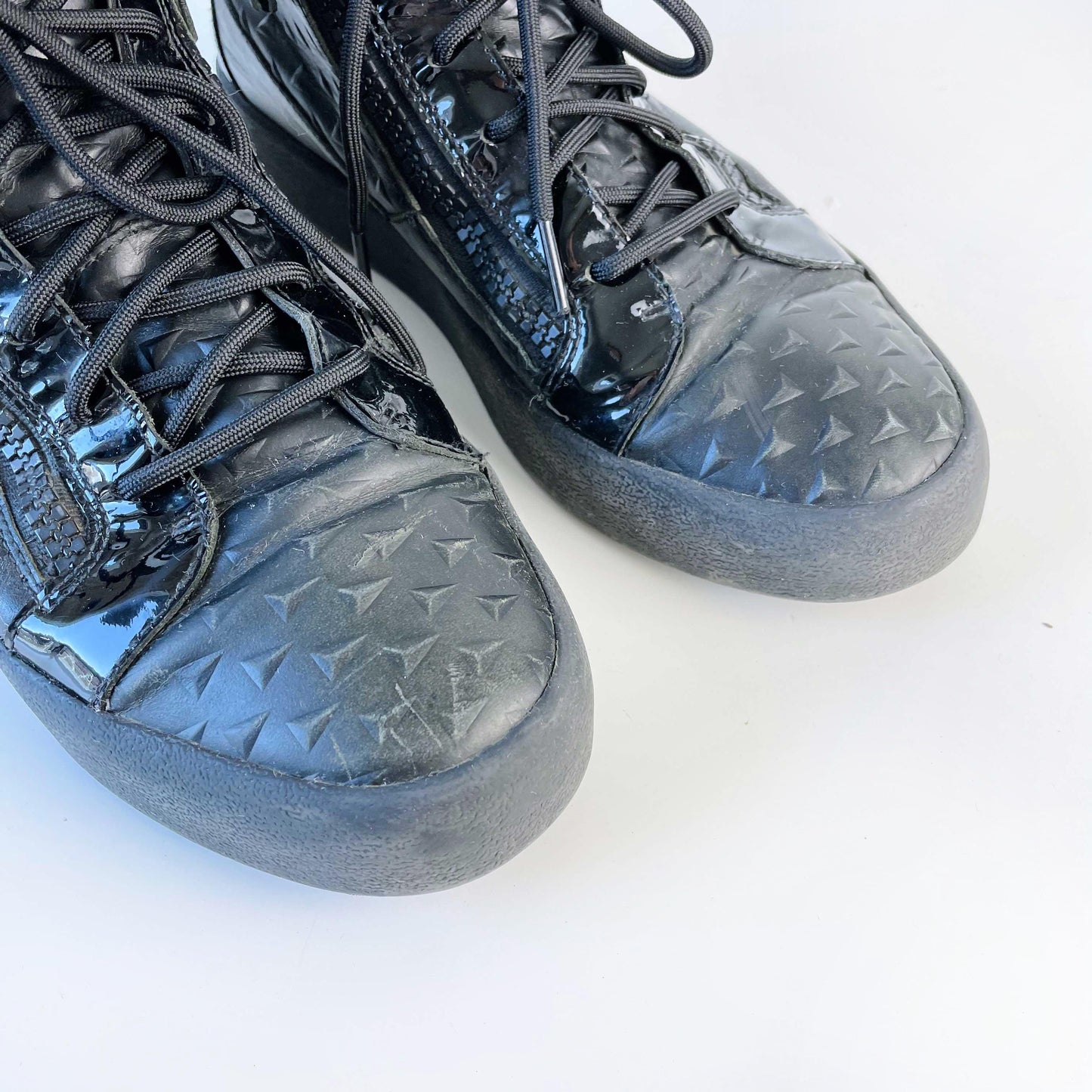 giuseppe zanotti high top leather sneakers