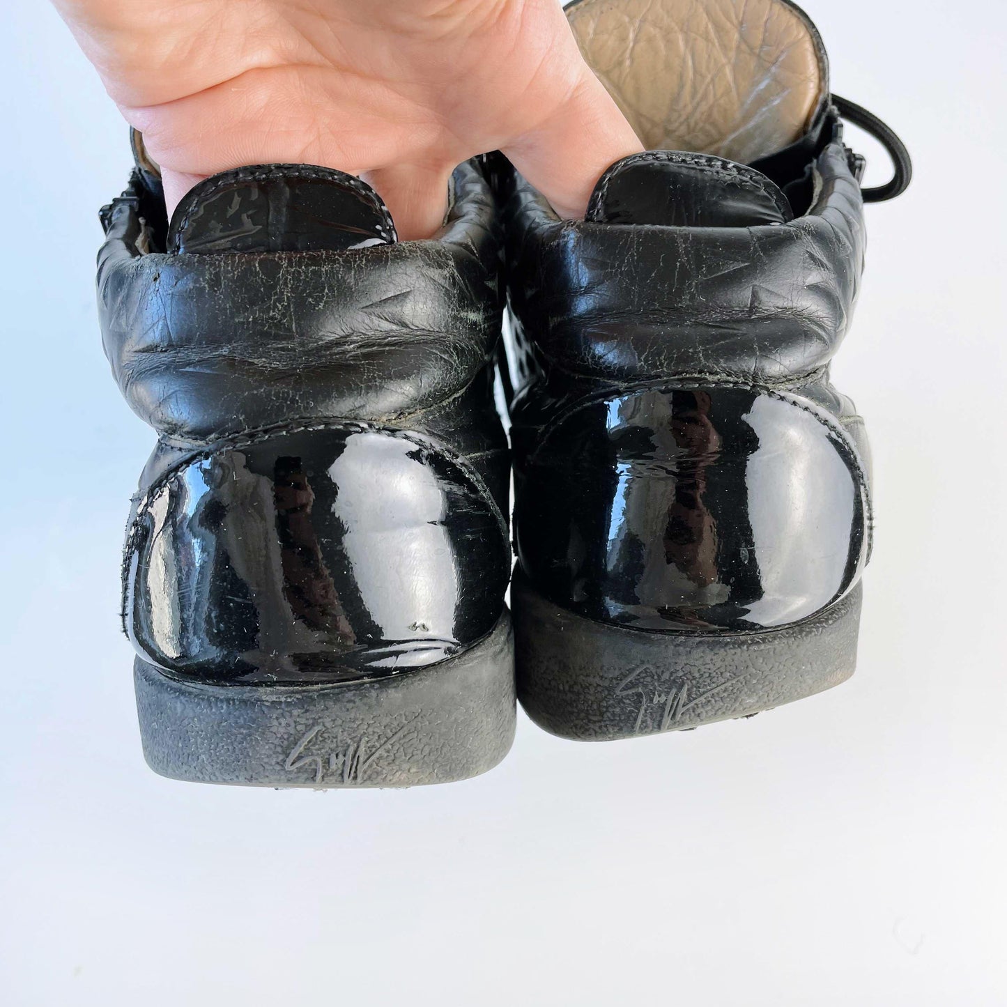 giuseppe zanotti high top leather sneakers