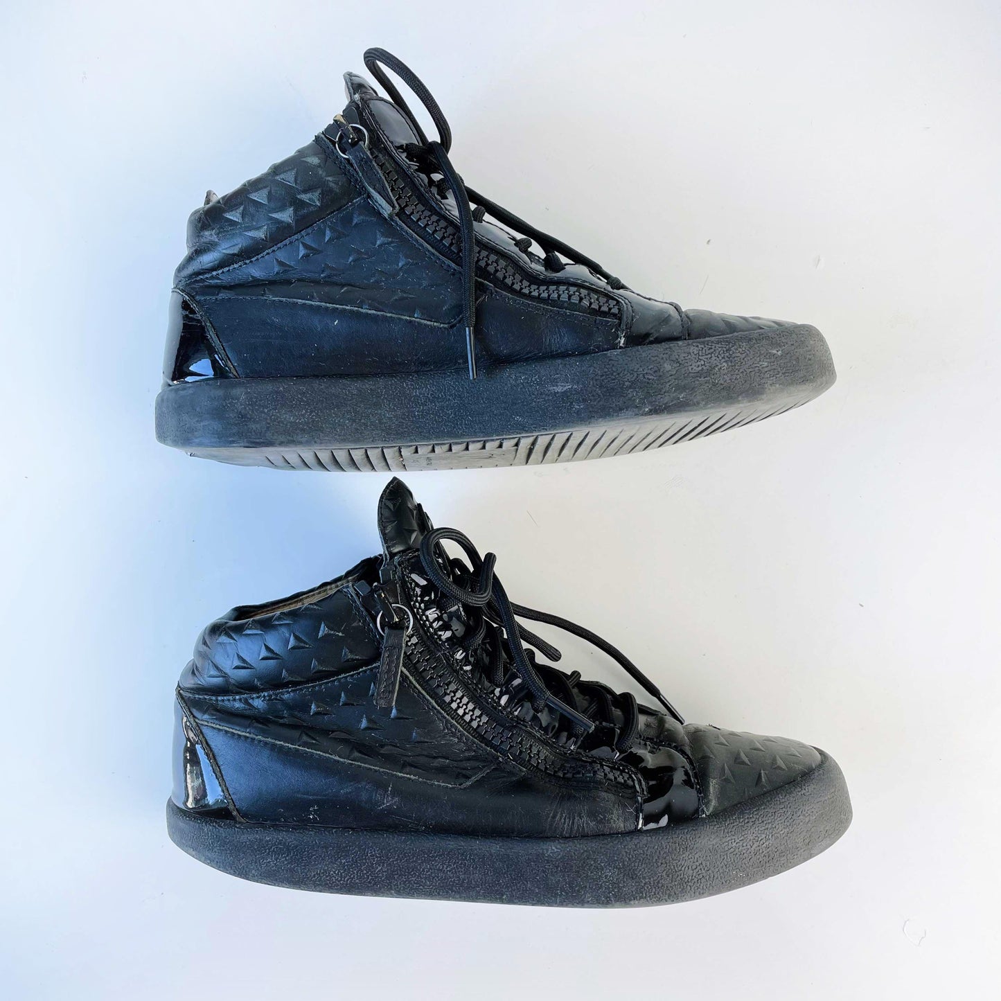 giuseppe zanotti high top leather sneakers