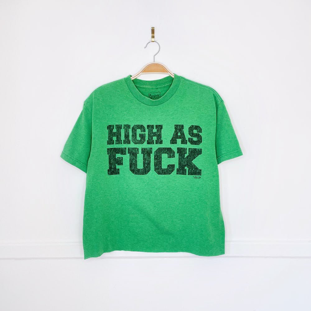 spencers high as f*ck crop tee - good market thrift store