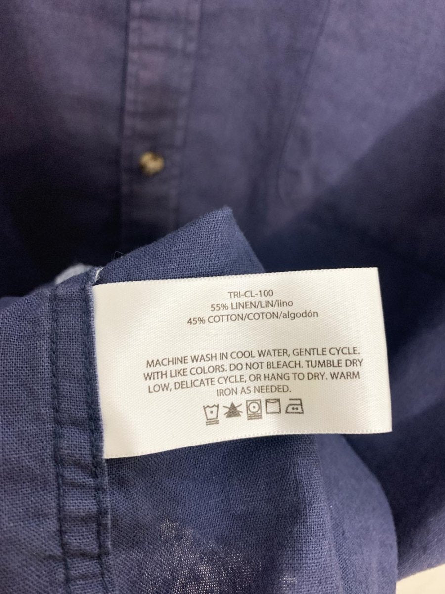 haggar heritage collection linen - blend full button shirt - good market thrift store
