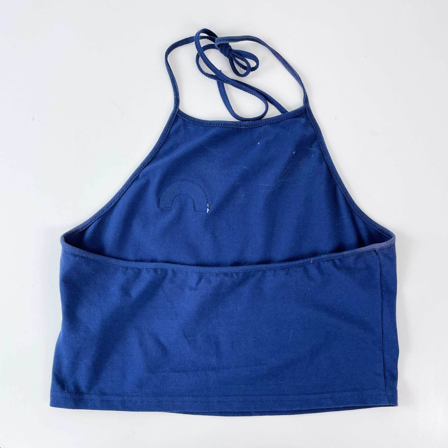 rainbow patch cropped halter top