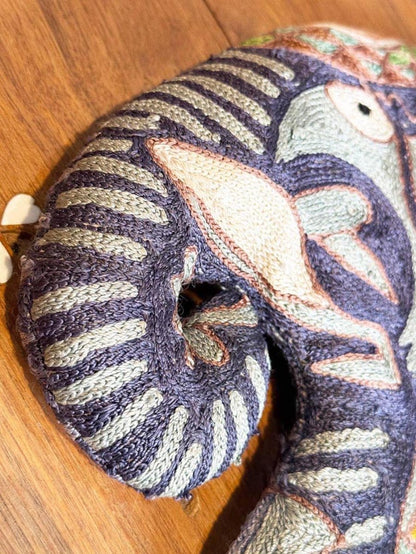 hand - embroidered boho elephant tea cozy - good market thrift store