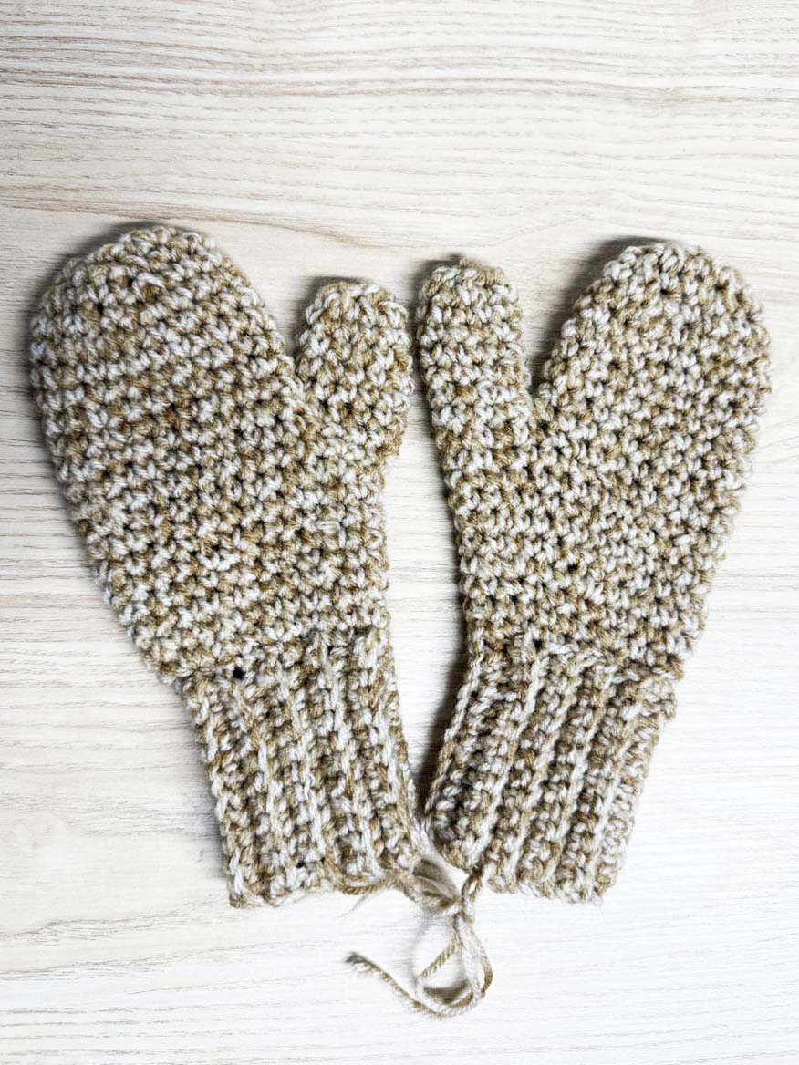 hand knit chunky mittens - good market thrift store