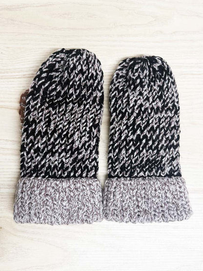 hand - knit chunky multi - colour mittens - good market thrift store