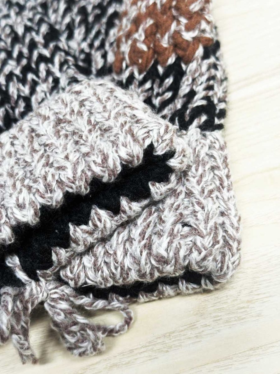 hand - knit chunky multi - colour mittens - good market thrift store