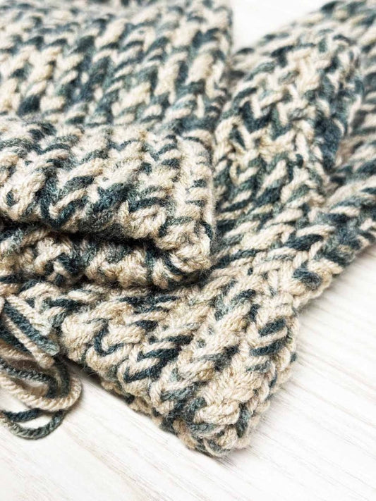 hand knit multi color yarn mittens - good market thrift store