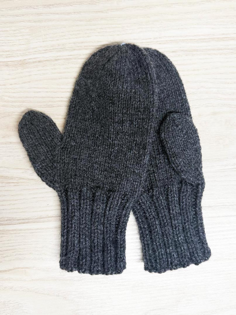hand - knit wool mittens - good market thrift store