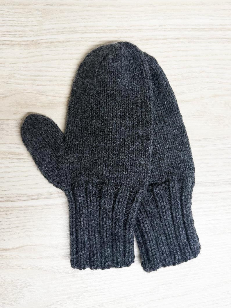 hand - knit wool mittens - good market thrift store