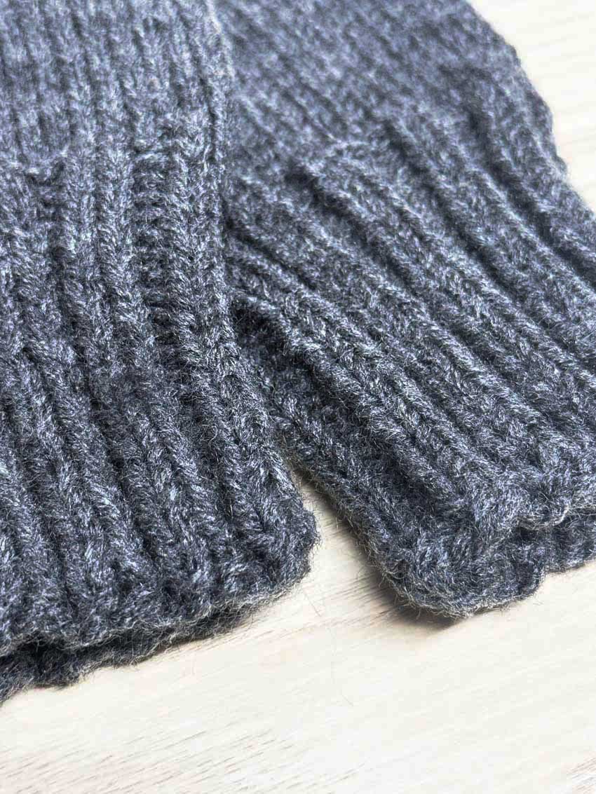 hand - knit wool mittens - good market thrift store