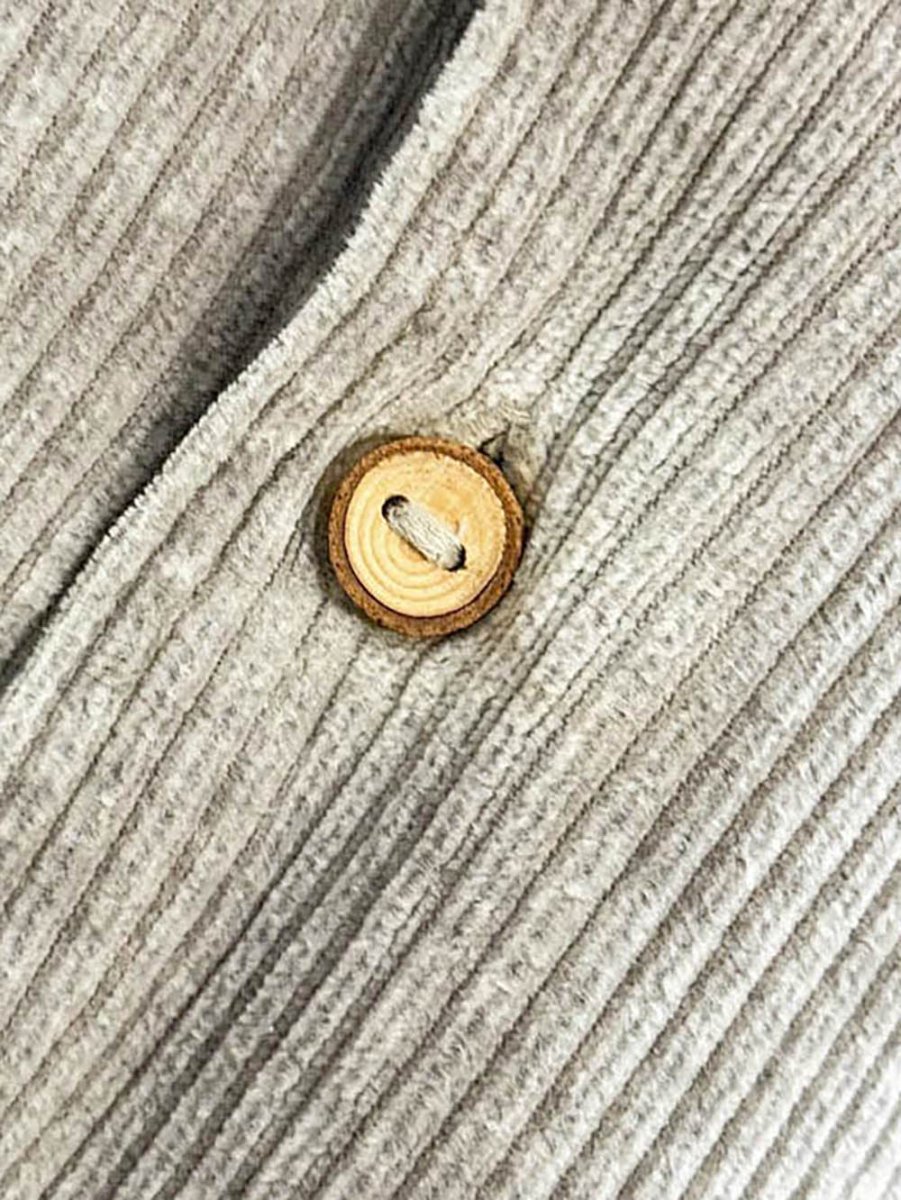 handmade chunky cord and denim half button sweatshirt jacket - good market thrift store