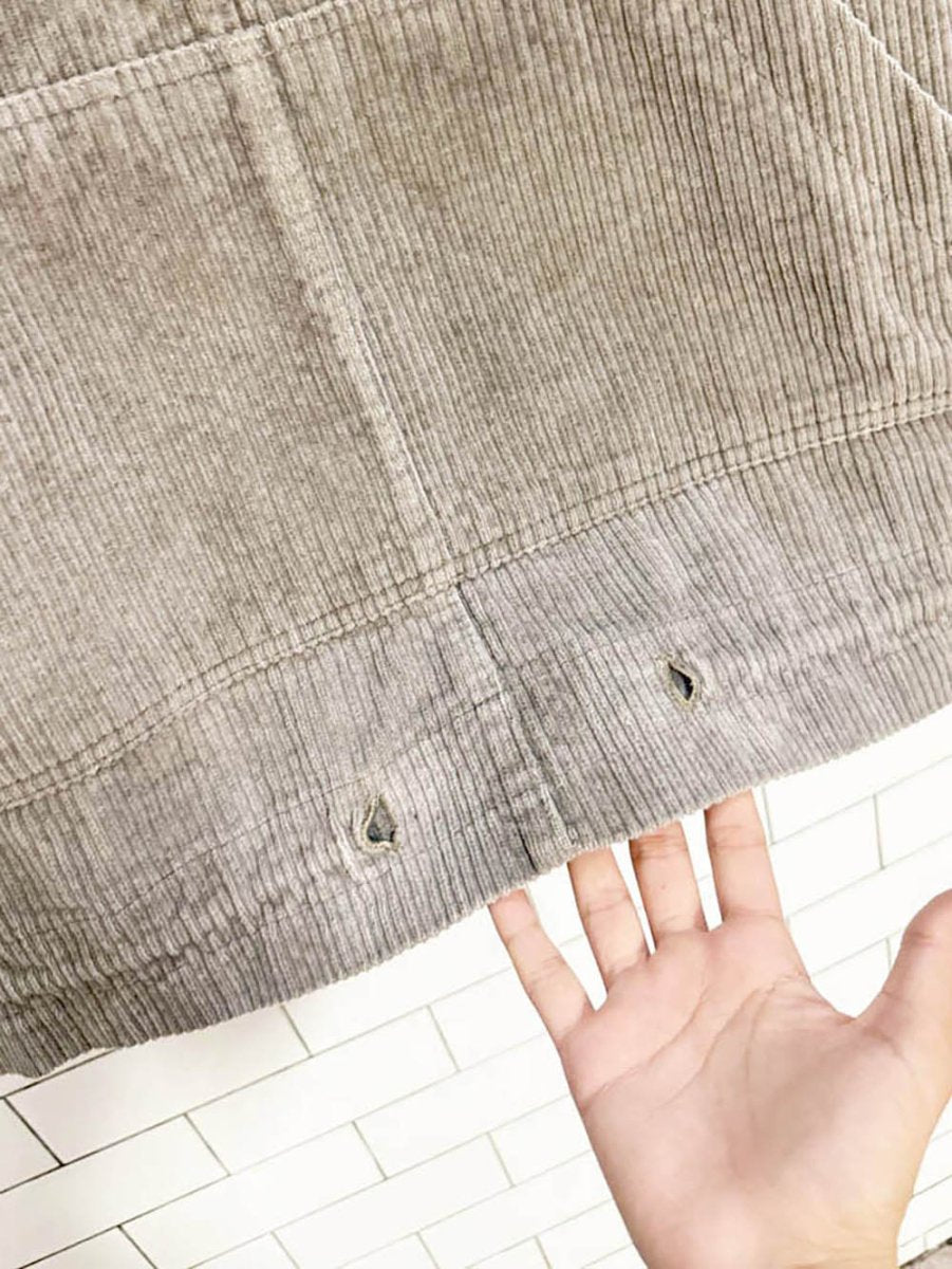 handmade chunky cord and denim half button sweatshirt jacket - good market thrift store