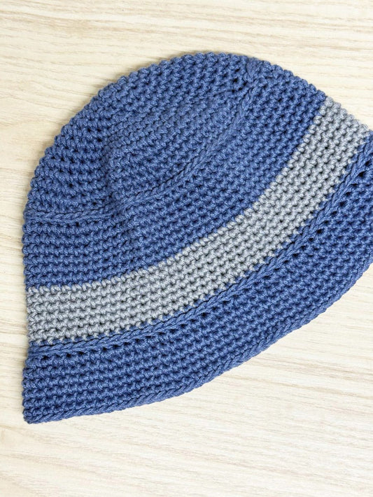 handmade crochet two - tone bucket hat - good market thrift store
