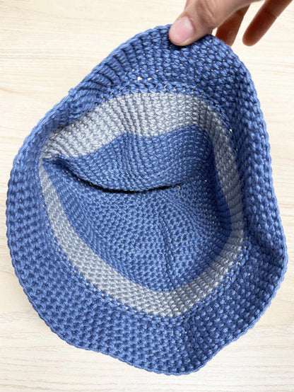 handmade crochet two - tone bucket hat - good market thrift store