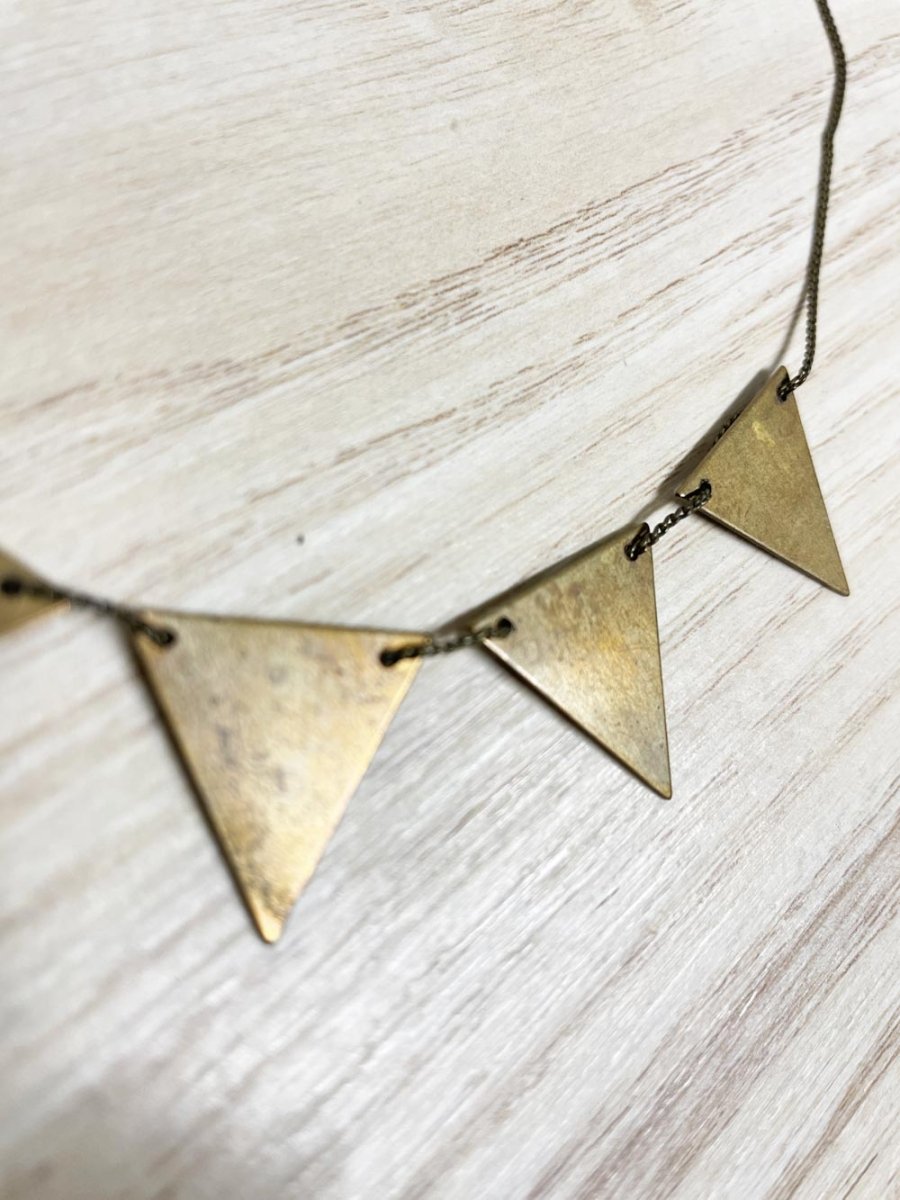 handmade metal triangle necklace - good market thrift store