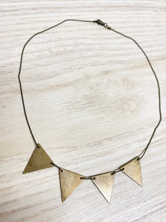 handmade metal triangle necklace - good market thrift store