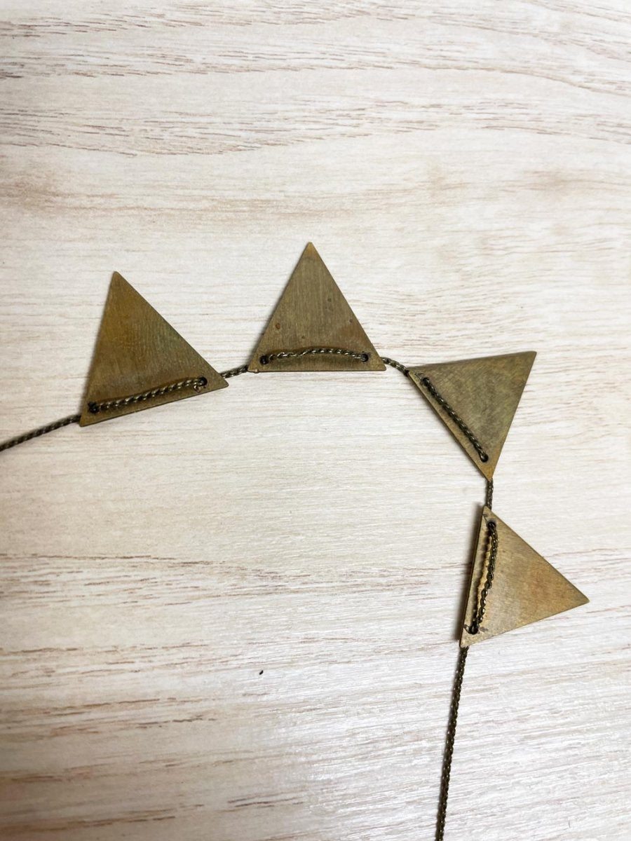 handmade metal triangle necklace - good market thrift store