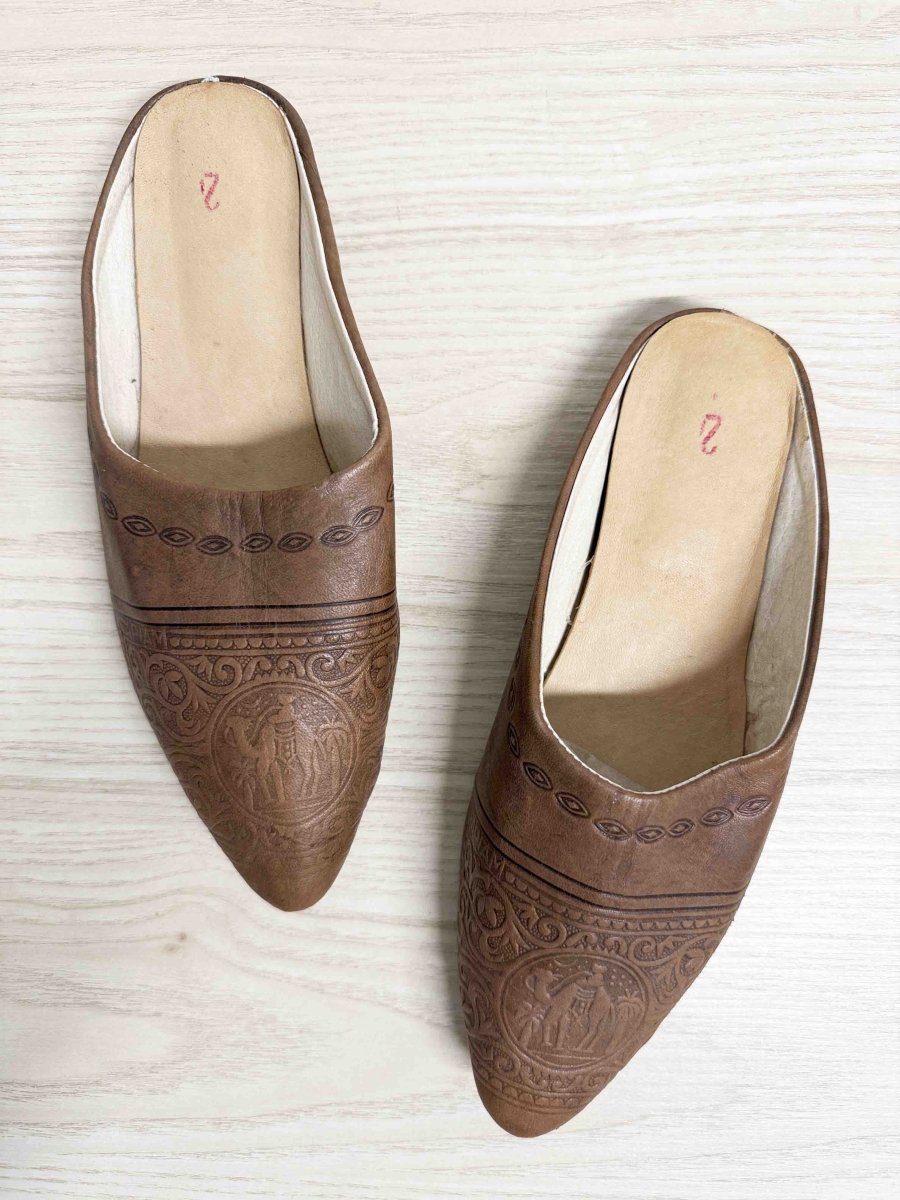 handmade moroccan leather babouche slippers - good market thrift store