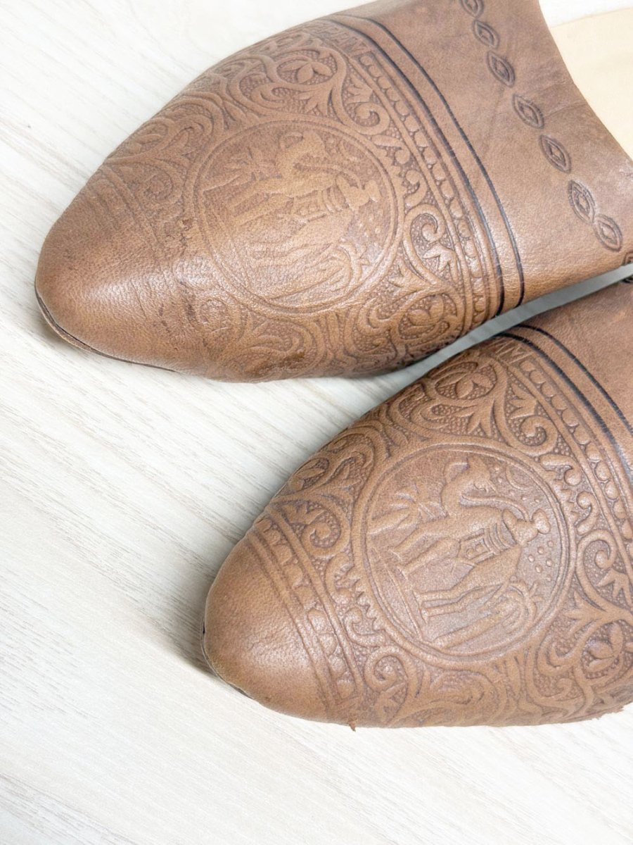 handmade moroccan leather babouche slippers - good market thrift store