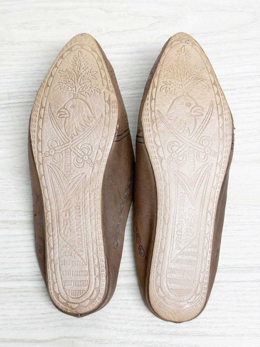 handmade moroccan leather babouche slippers - good market thrift store