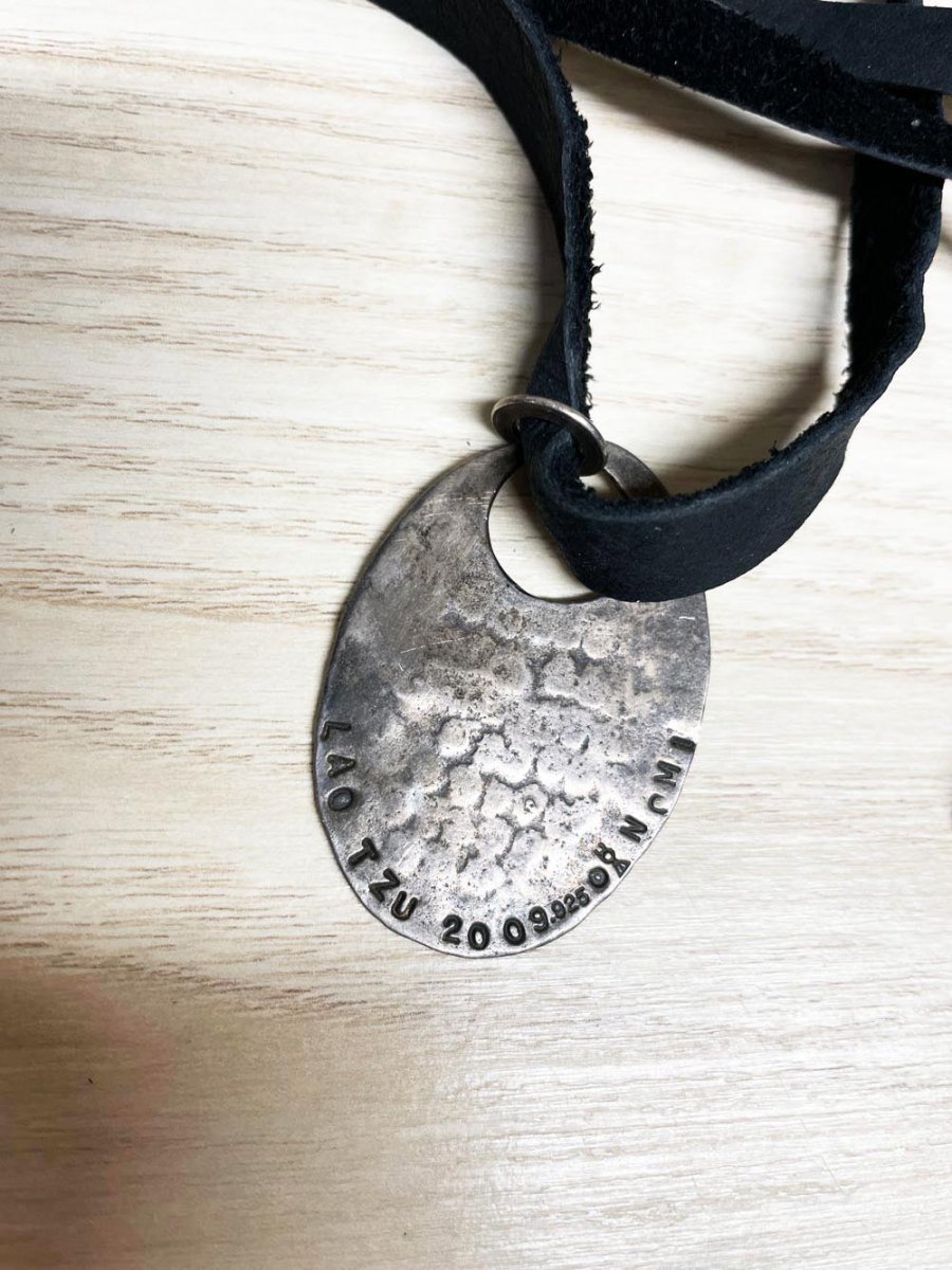 handmade soft leather wrap choker with silver pendant | rework - good market thrift store
