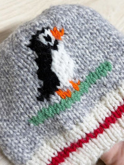 handmade wool penguin knit beanie - good market thrift store