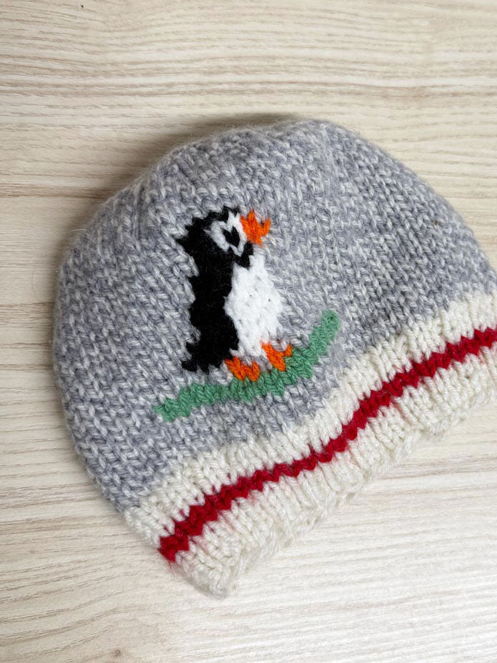 handmade wool penguin knit beanie - good market thrift store
