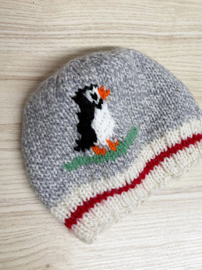 handmade wool penguin knit beanie - good market thrift store